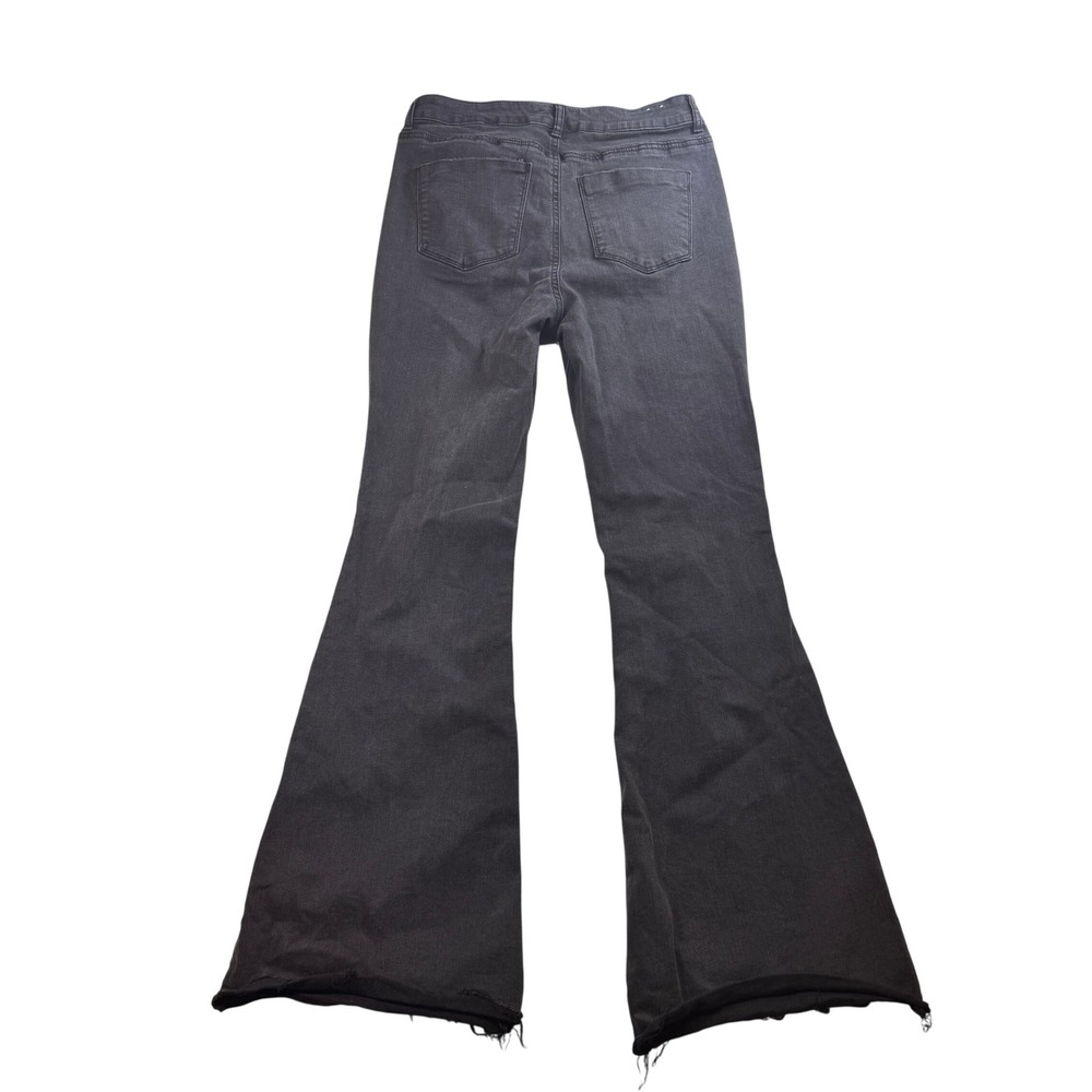 Banjara Flare Leg Jeans Womens‎ Size 29 Black Wash Distressed Hem Denim Pants - Picture 2 of 10